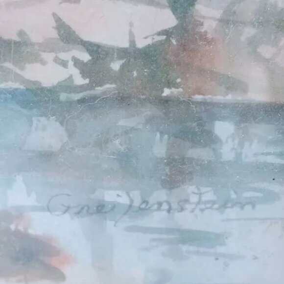 Hecho En Mexico Vintage Golden tone Wooden Picture Frame with signed Print - Picture 7 of 14